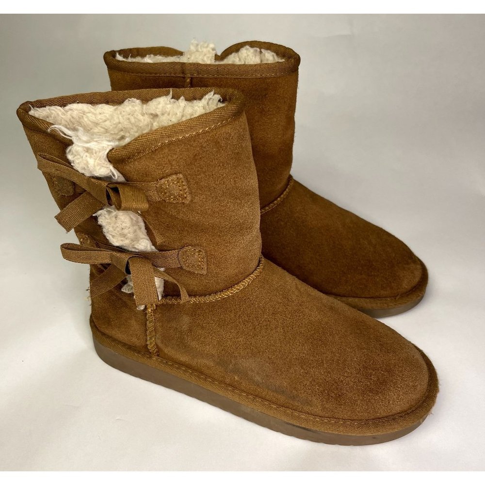 Koolaburra By UGG Victoria Short Women's Boots Size 3 Chesnut/Cognac Suede